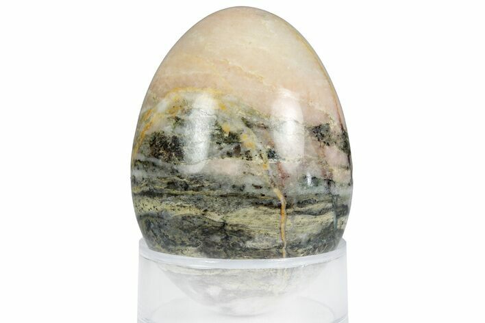 Polished Pink Harquahala Marble Egg - Arizona #356438